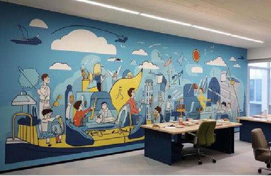 巢湖办公室墙绘的特点。